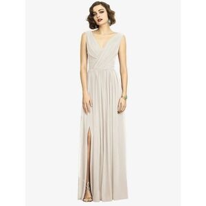 Dressy Collection Draped Chiffon Formal Sleeveless Front Slit‎ Maxi Dress Size 6